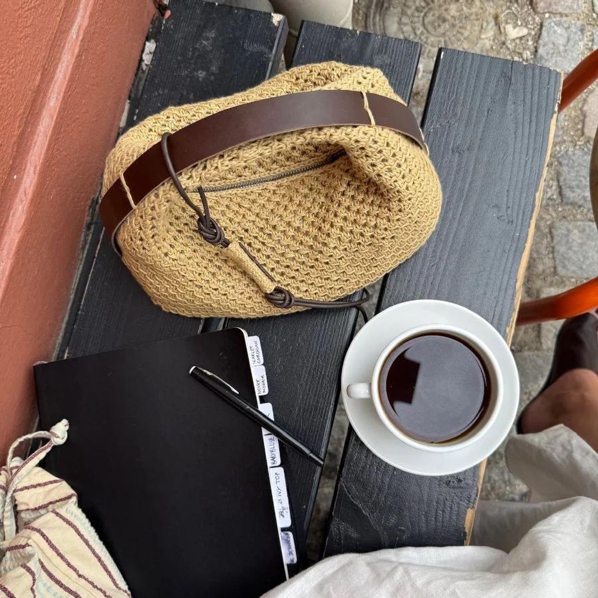 Lærreim til Juno bag, mørkebrun - PetiteKnit