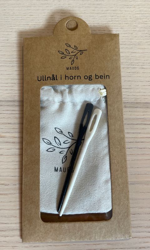 Ullnål i horn og bein – 2 stk